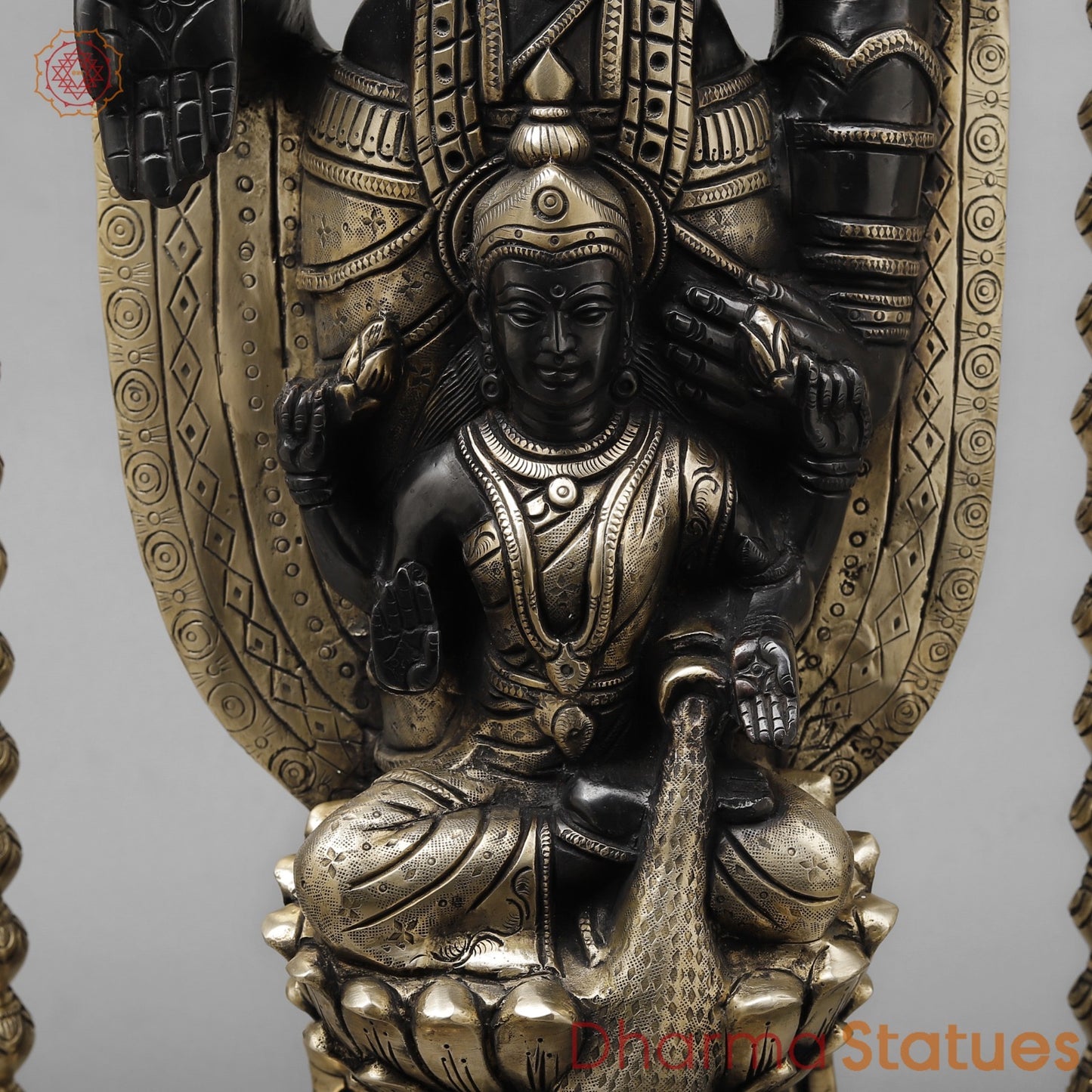 Brass Tirupati Balaji With lakshmi seated, Deep Black finish 28”