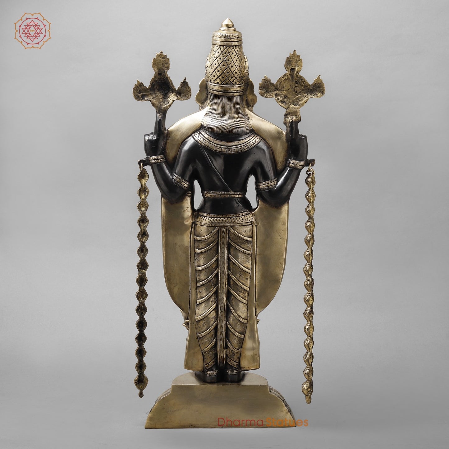 Brass Tirupati Balaji With lakshmi seated, Deep Black finish 28”