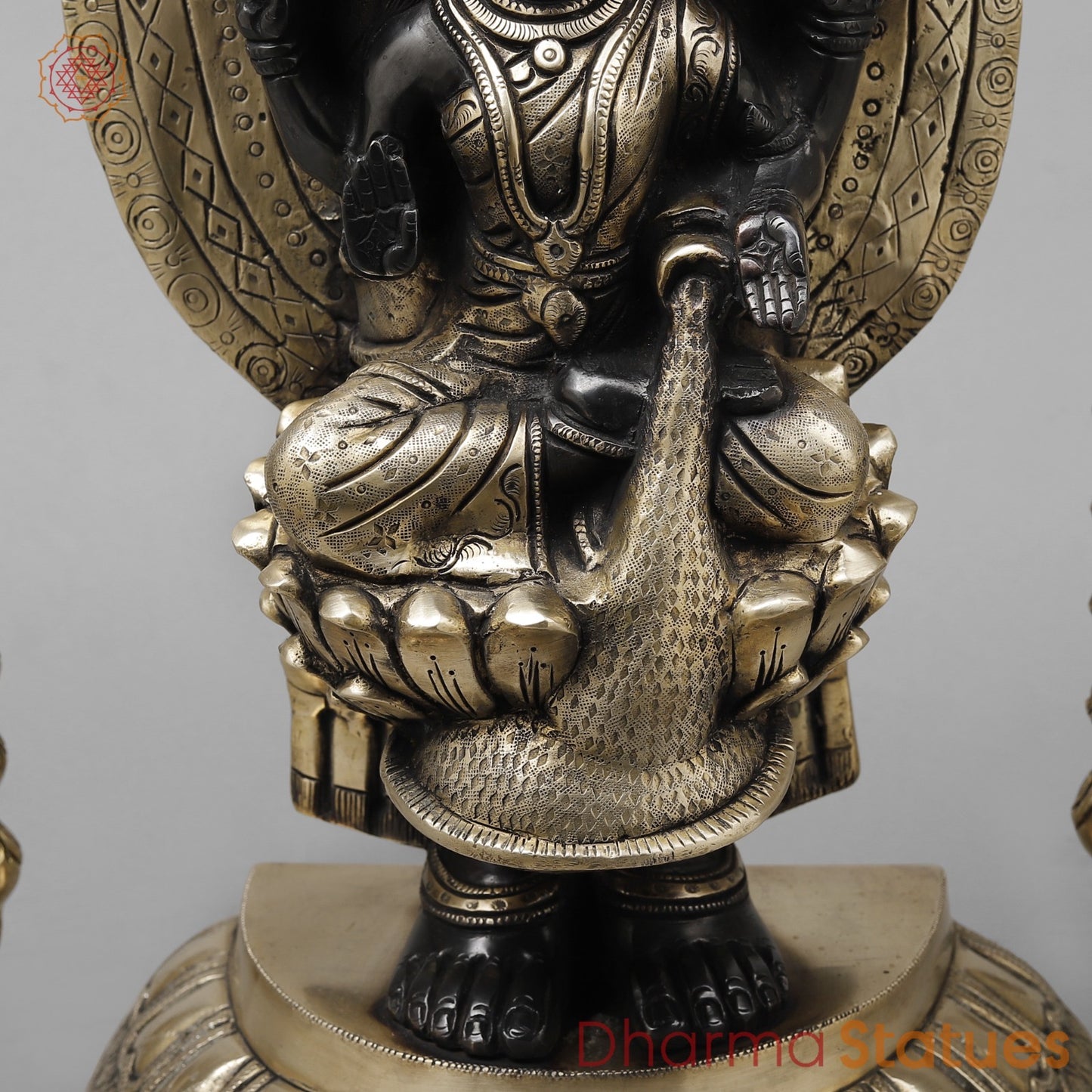 Brass Tirupati Balaji With lakshmi seated, Deep Black finish 28”