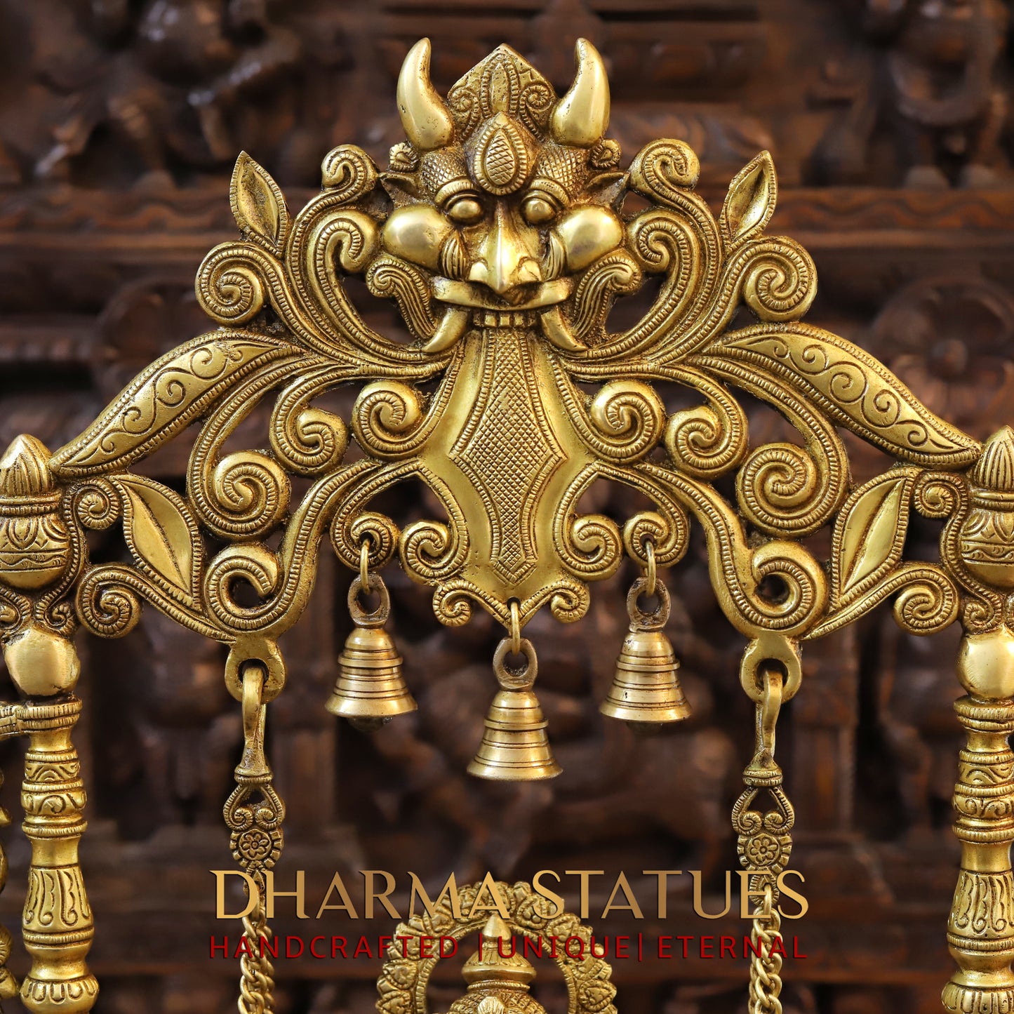 Brass Ganesh Jhula, Blessing Posture , Golden finish 26"