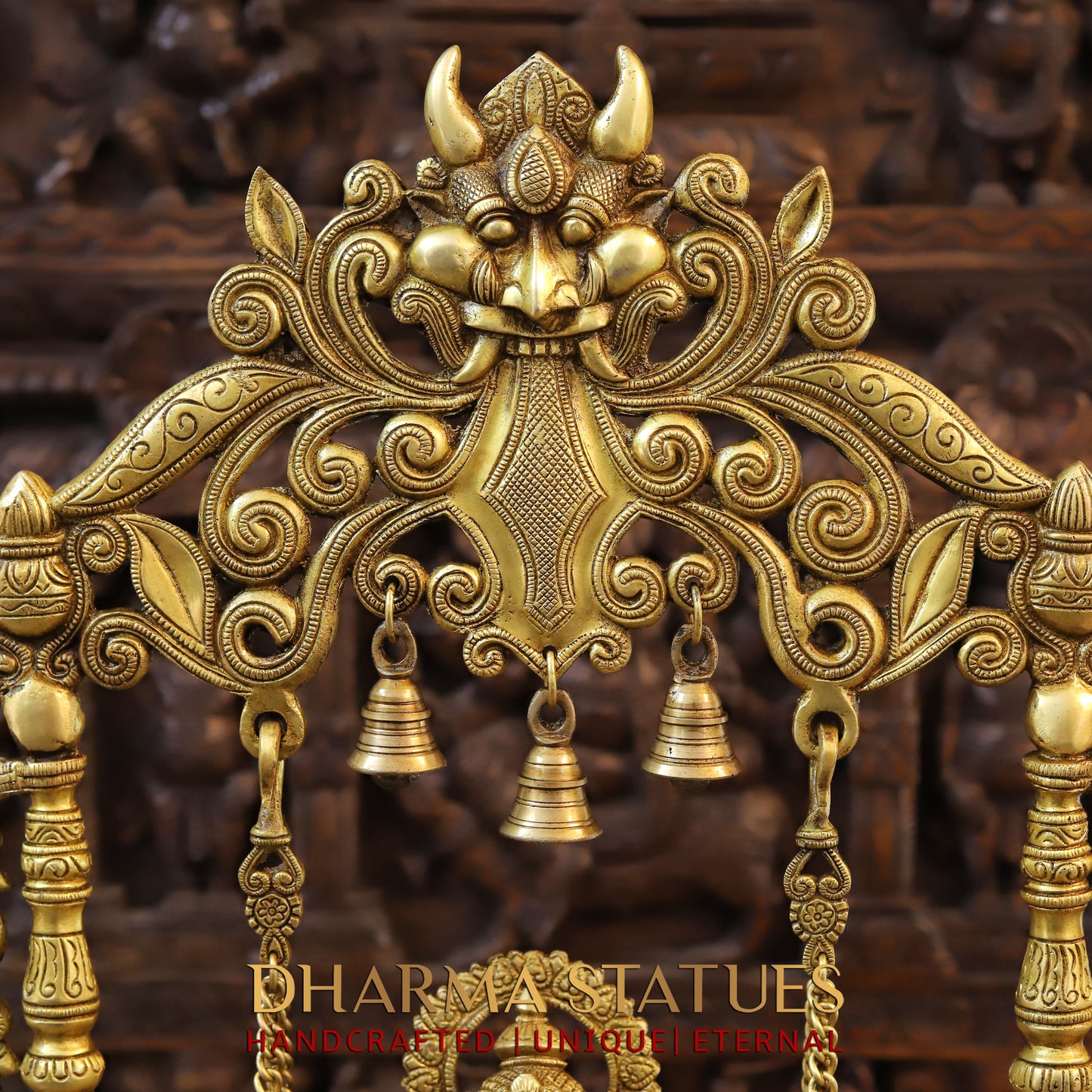 Brass Ganesh Jhula, Blessing Posture , Golden finish 26"