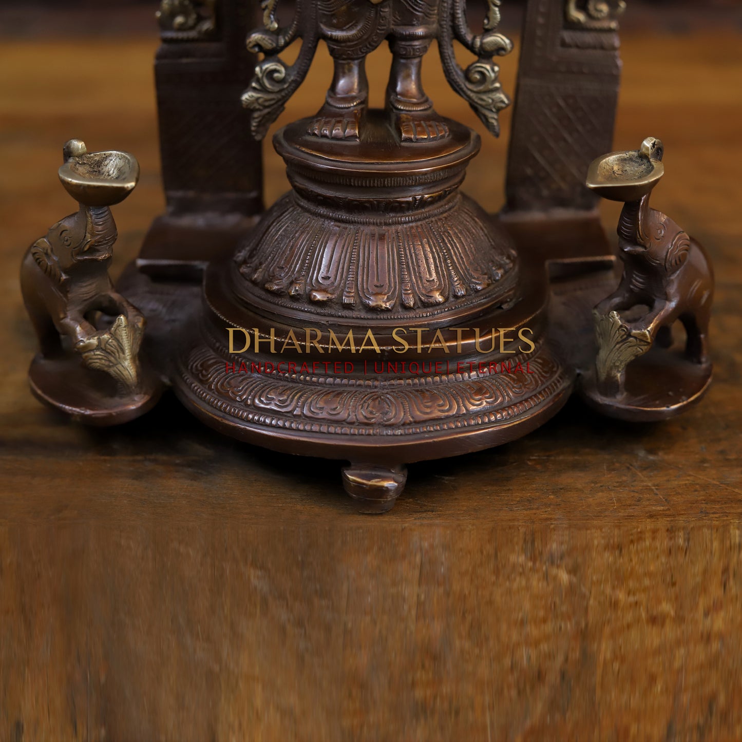 Brass Lakshmi Standing Blessing Position, Copper & Gold Finish, 16.5"