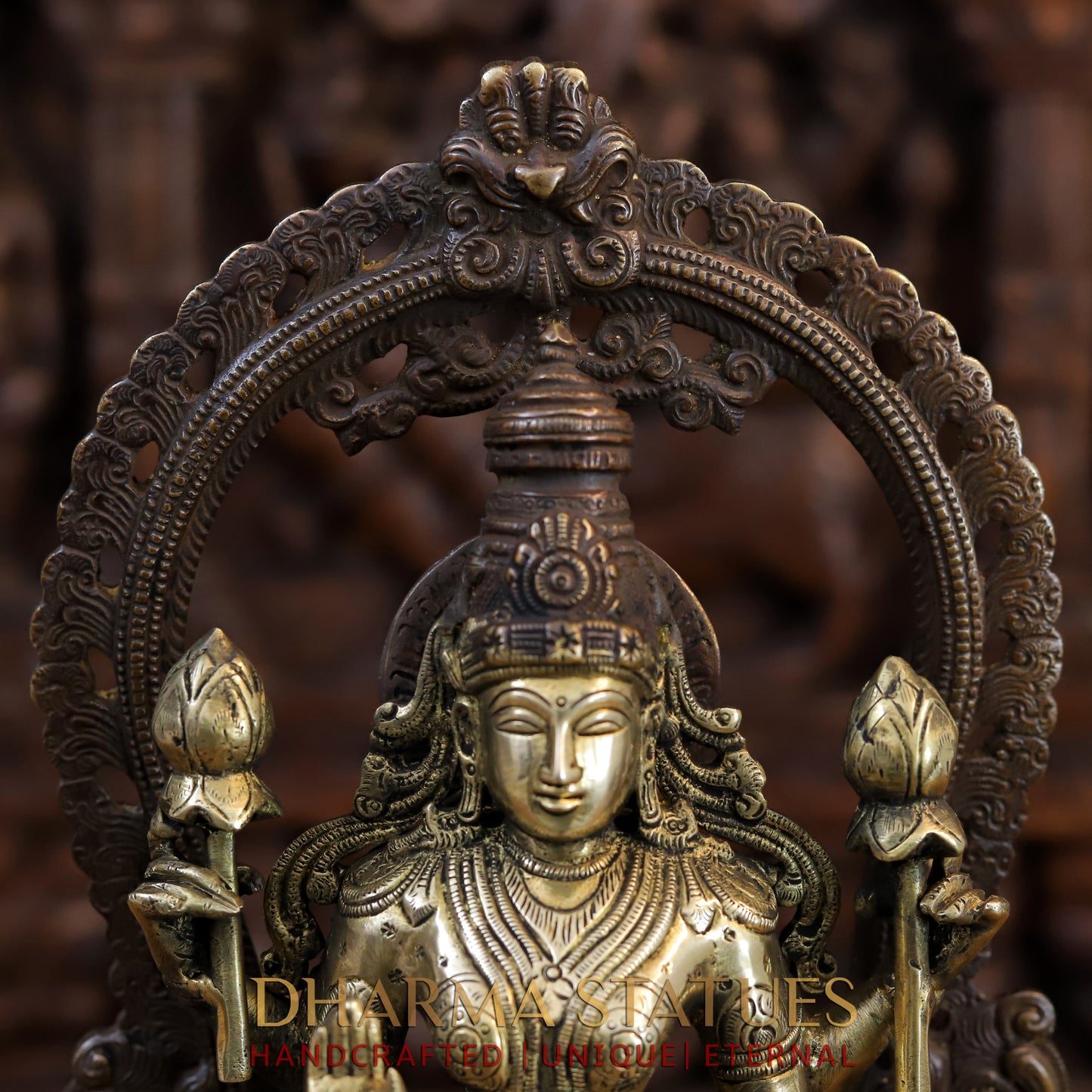 Brass Lakshmi Standing Blessing Position, Copper & Gold Finish, 16"