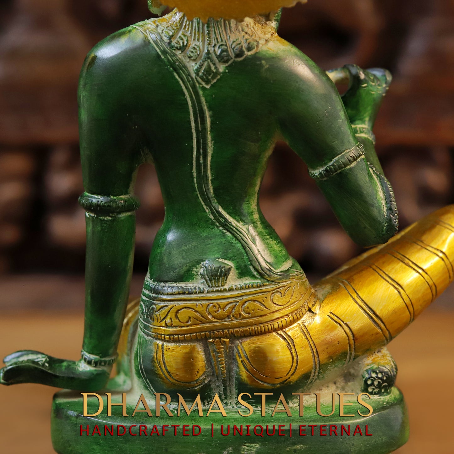 Brass Uma, Green Patina & Golden Finish, 12.5"