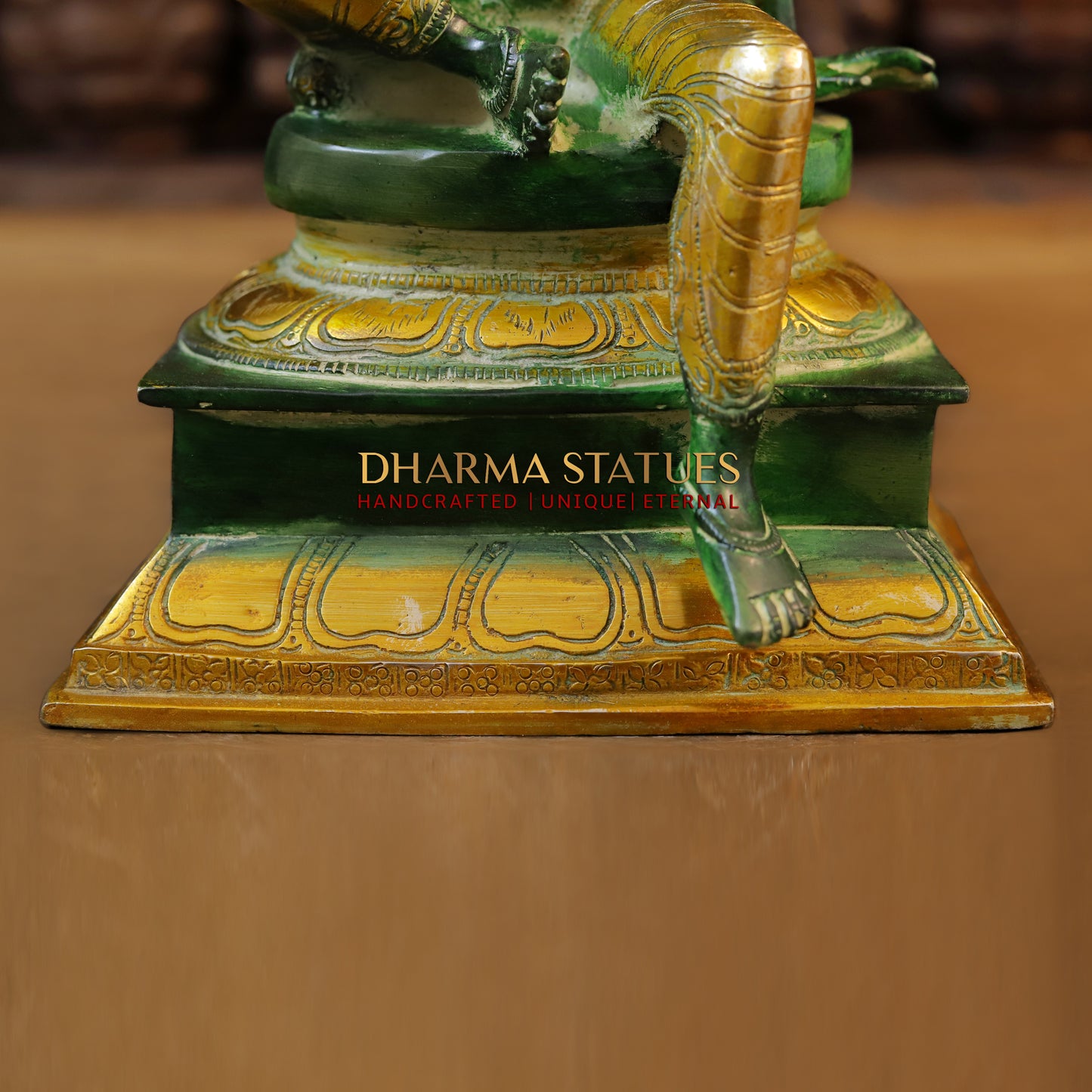 Brass Uma, Green Patina & Golden Finish, 12.5"