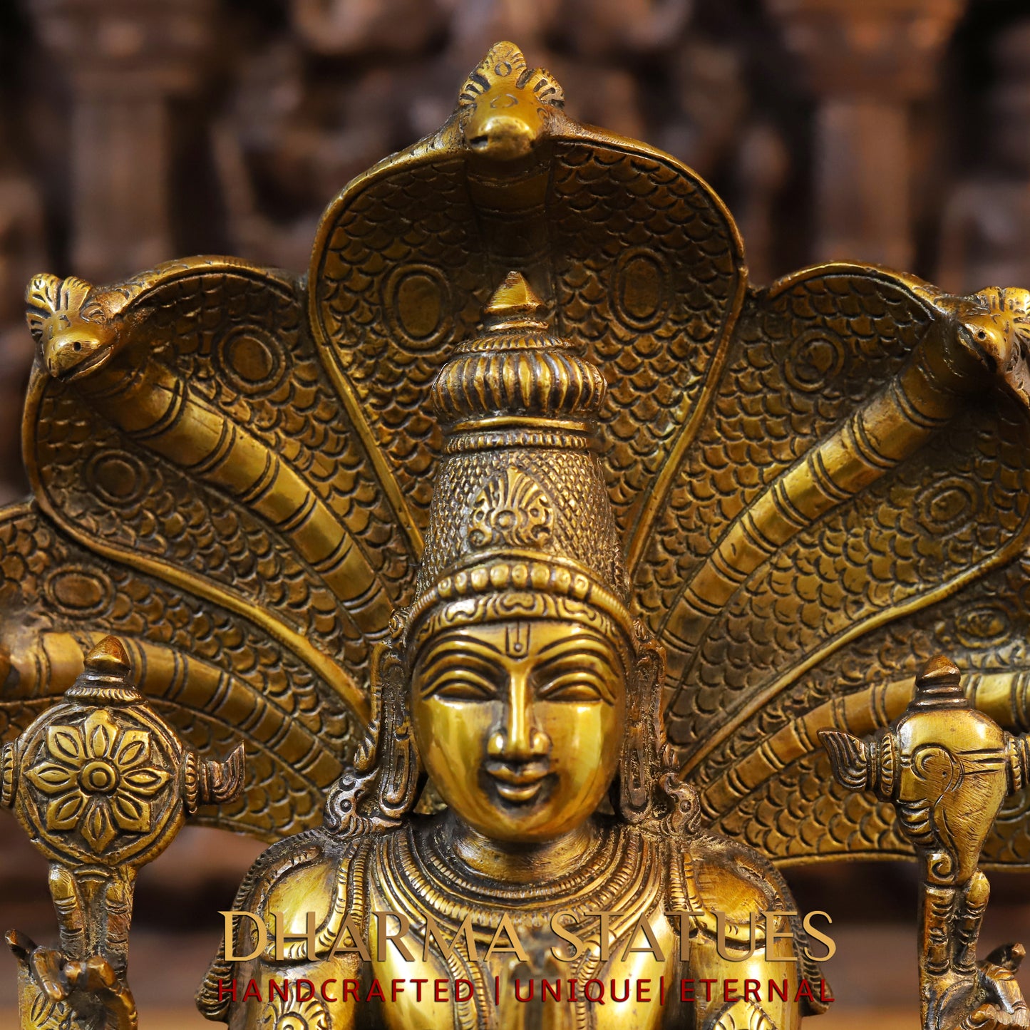 Brass Patanjali, Fine Golden Finish, 15.5"