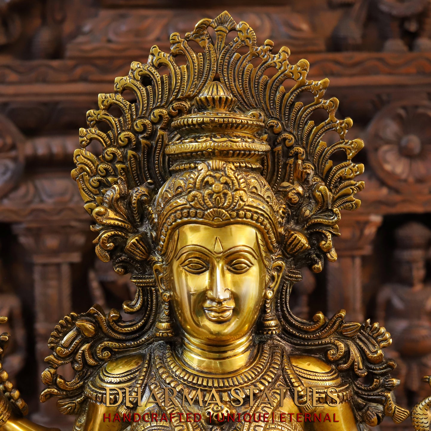 Brass Saraswati, Fine Golden Finish, 25"