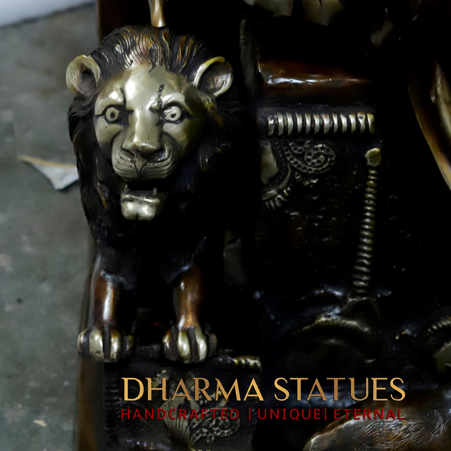 Brass Ganesh seated in Blessing Posture, Copper Finish, 52.5"