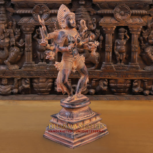 Brass Kali, Black Patina & Orange Finish, 23"