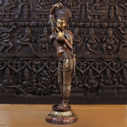 Brass Mirror Lady Standing  40"(copper & Gold)