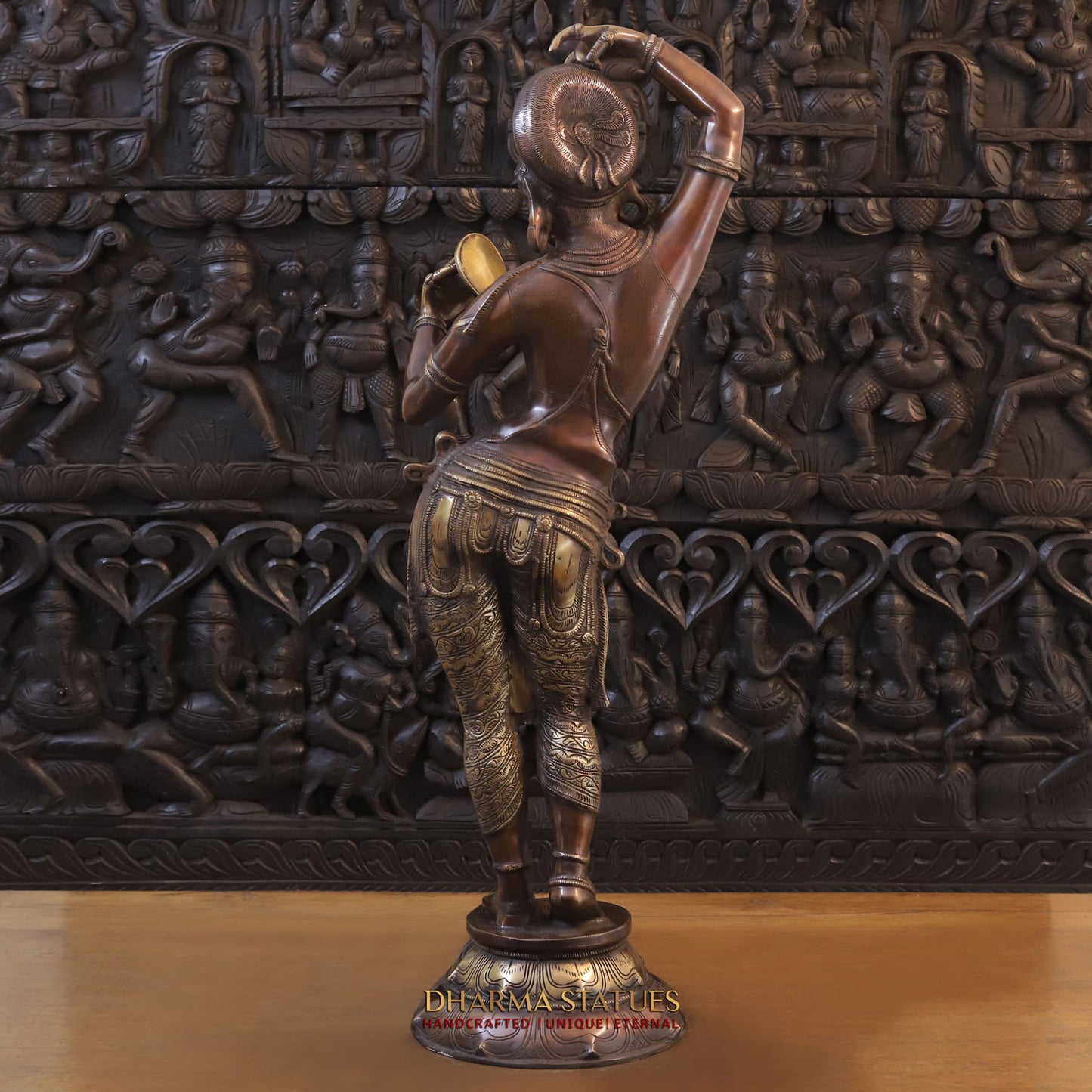 Brass Mirror Lady Standing  40"(copper & Gold)