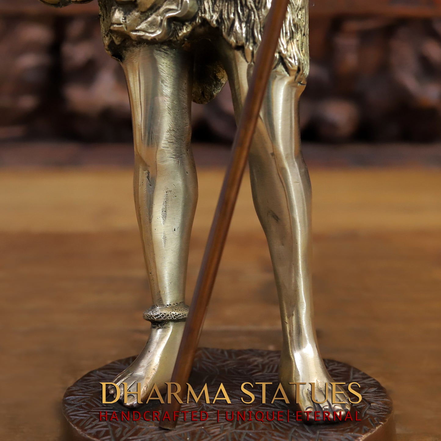 Brass Lord Shiva Statue, Standing with Trident & Damru , 19"