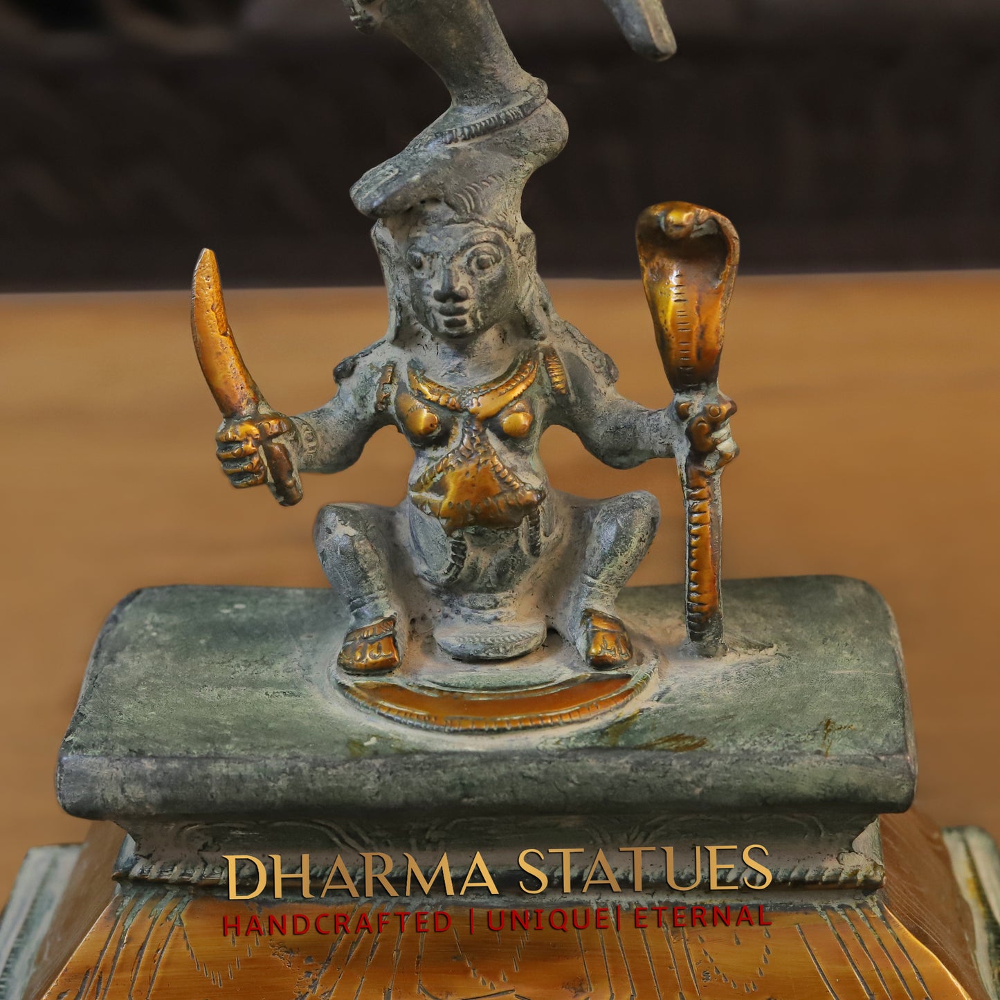 Brass Shiva Tandav, Fine Green Finish, 18"