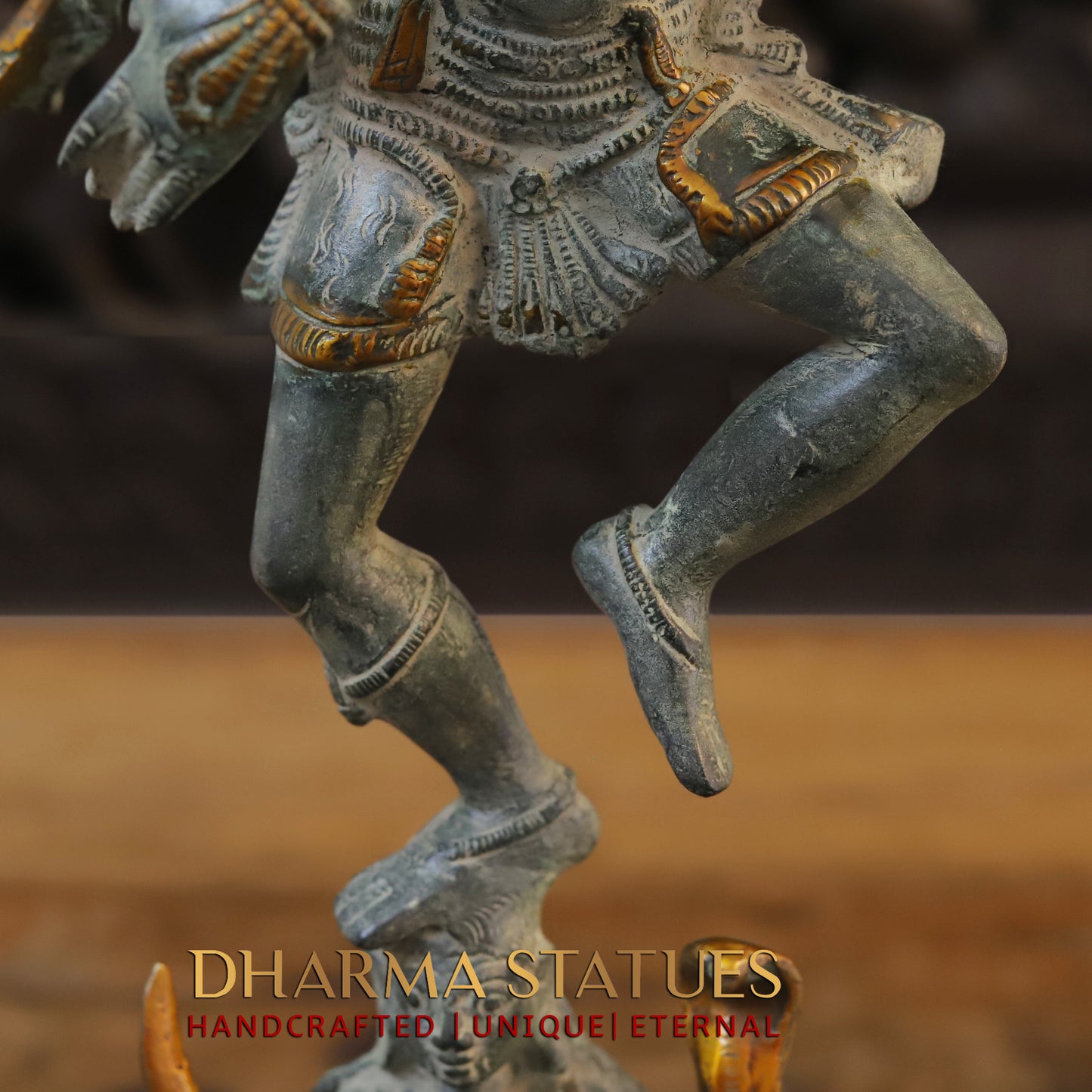 Brass Shiva Tandav, Fine Green Finish, 18"