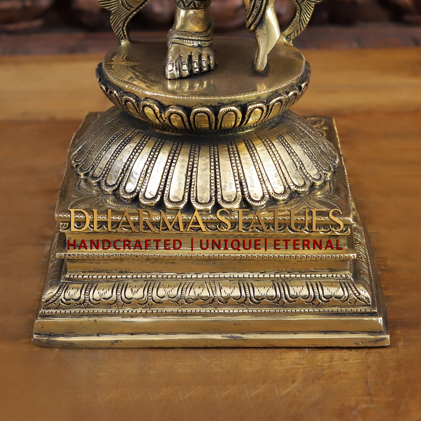 Brass Krishna Statue, Fine Golden Finish, 31"