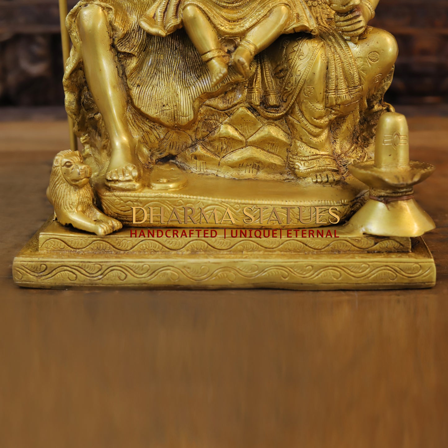 Brass Shiva Family with Ganesh & Parvati on Kailash Mountain, Fine Golden Finish, 17"