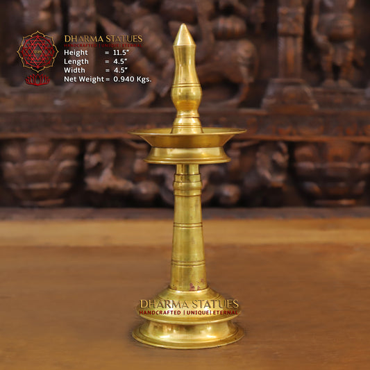 Brass Oil Lamps, Finish Gold, 11.5"