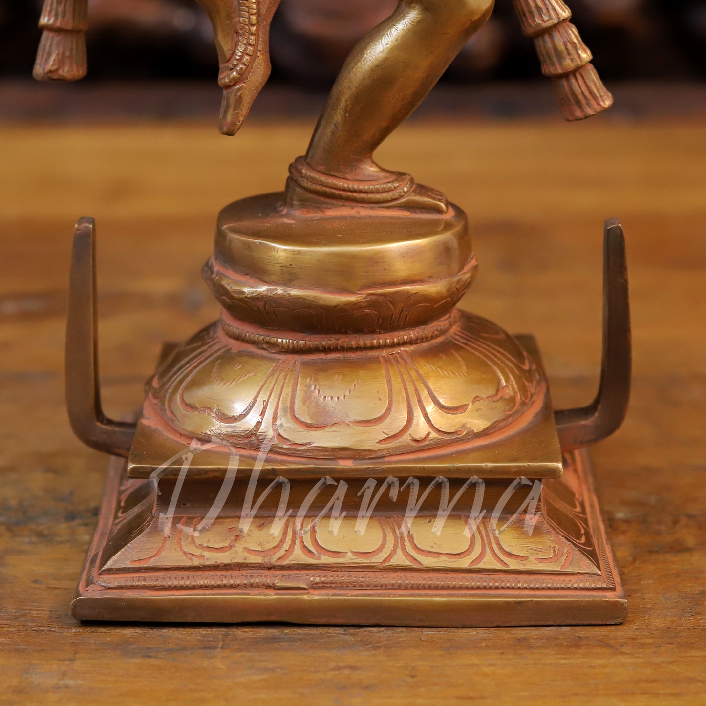 Brass Krishna in Dancing pose, Copper Finish, 14.5"