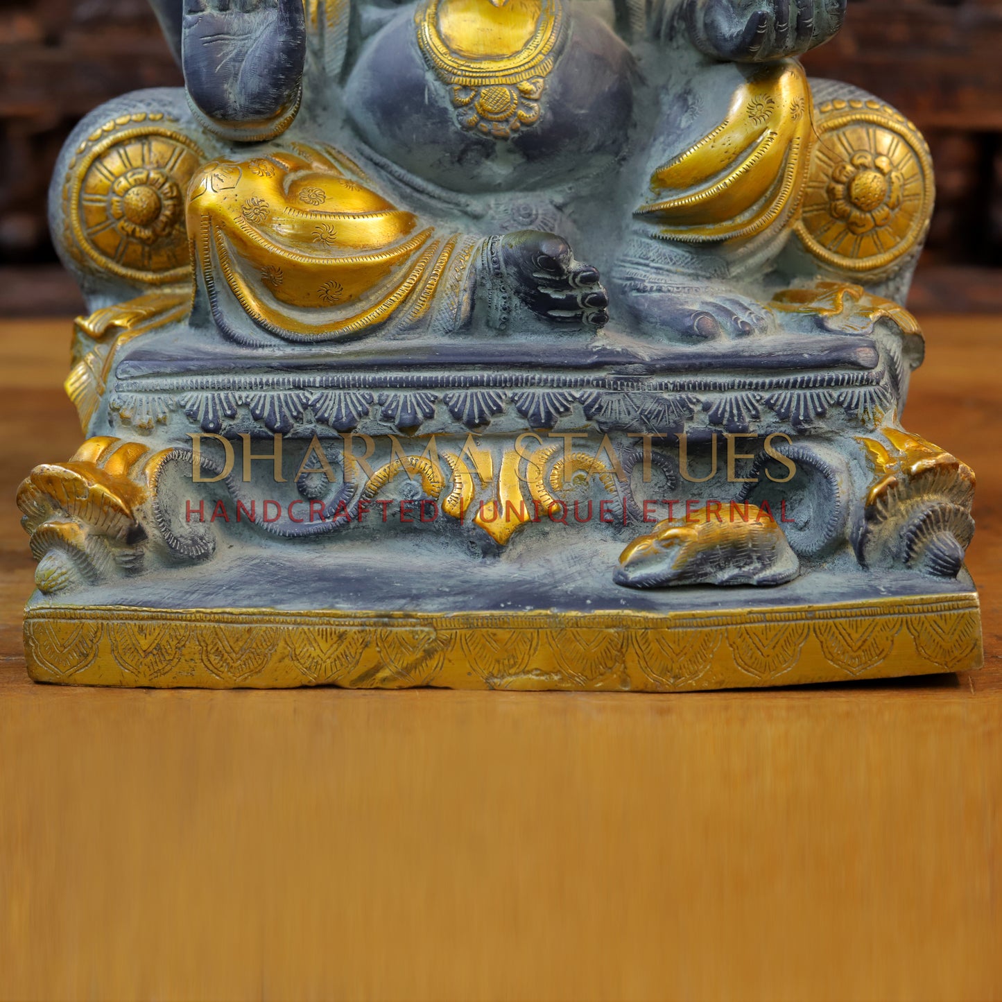 Brass Ganesh , Black patina & Golden finish 19"