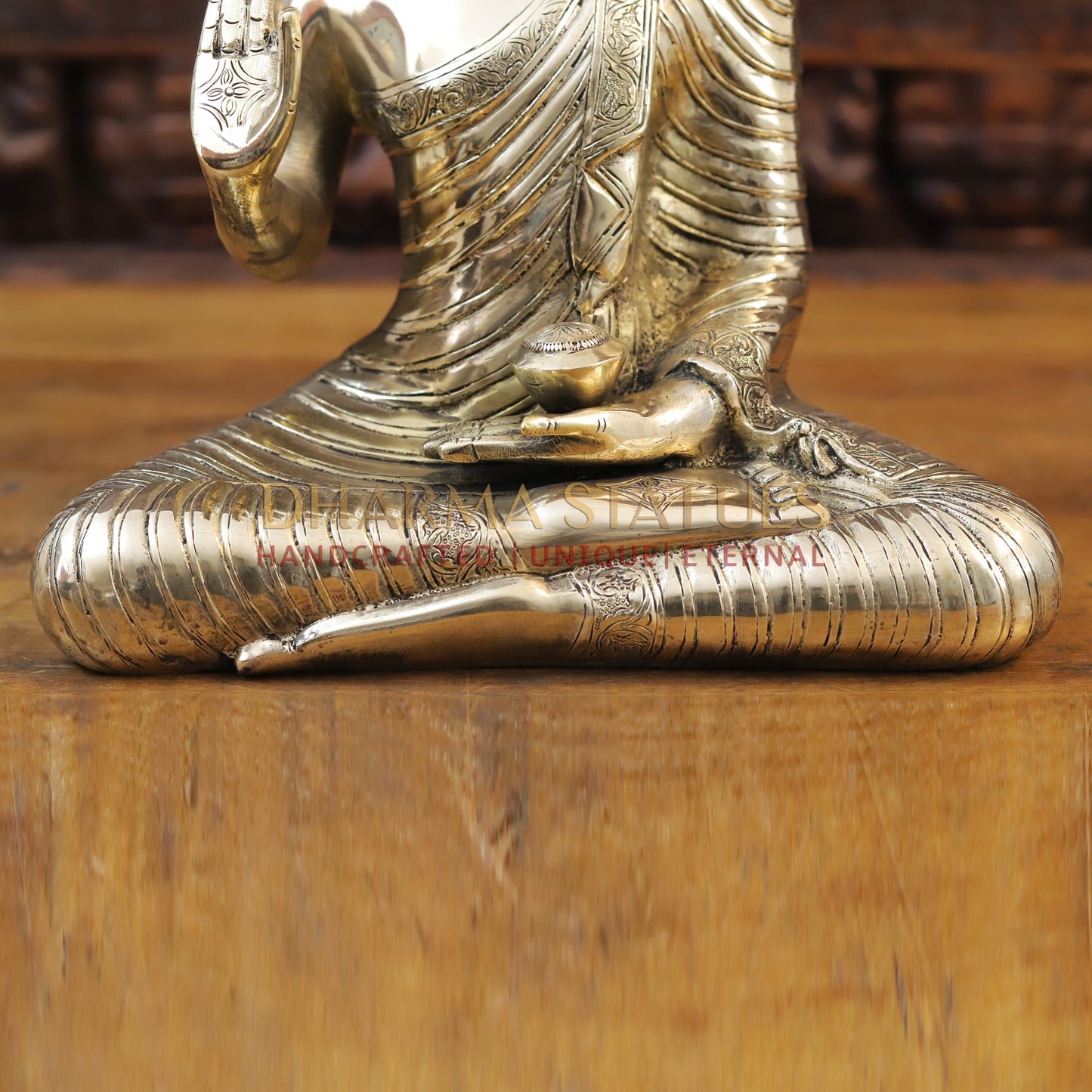 Brass Buddha Statue, Medicine Buddha, Fine Golden Finish 14"