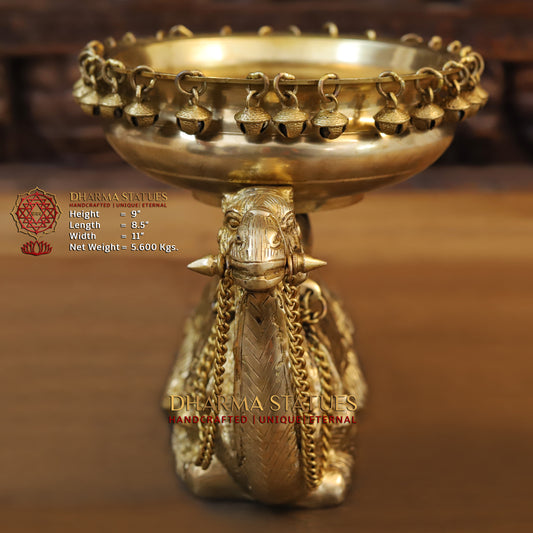 Brass Camel Urli, Desert Serenity,  9"