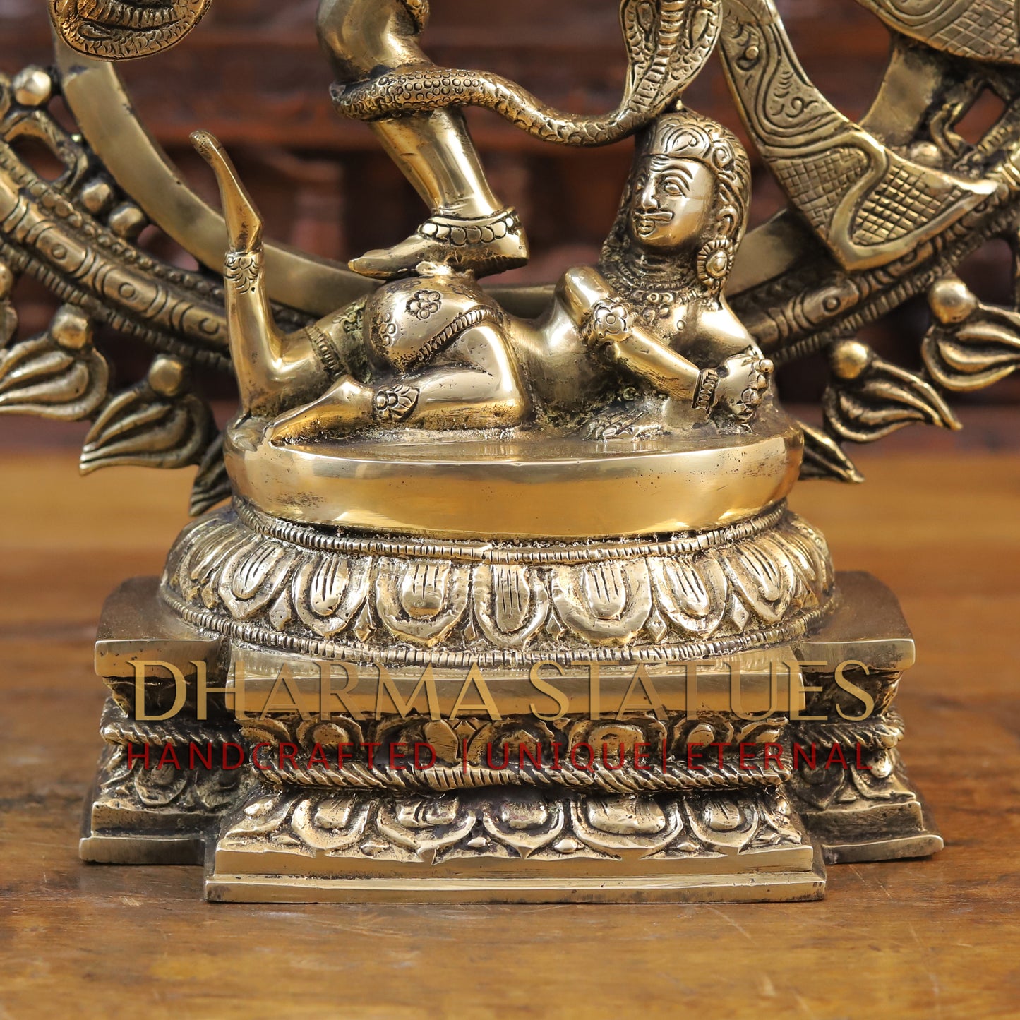 Brass Natraj Statue, Dancing lord Shiva, Fine Golden Finish 21"