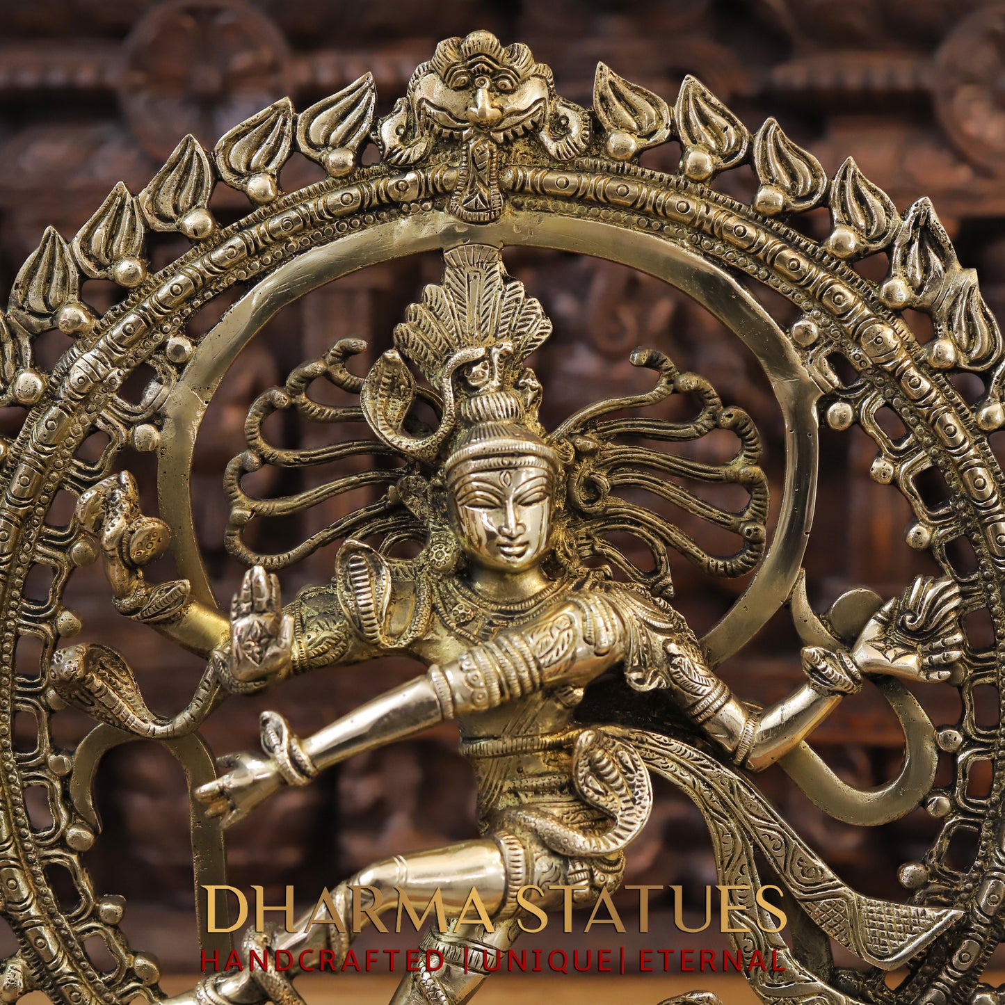 Brass Nataraja, Dancing Shiva, Golden Finish, 20"