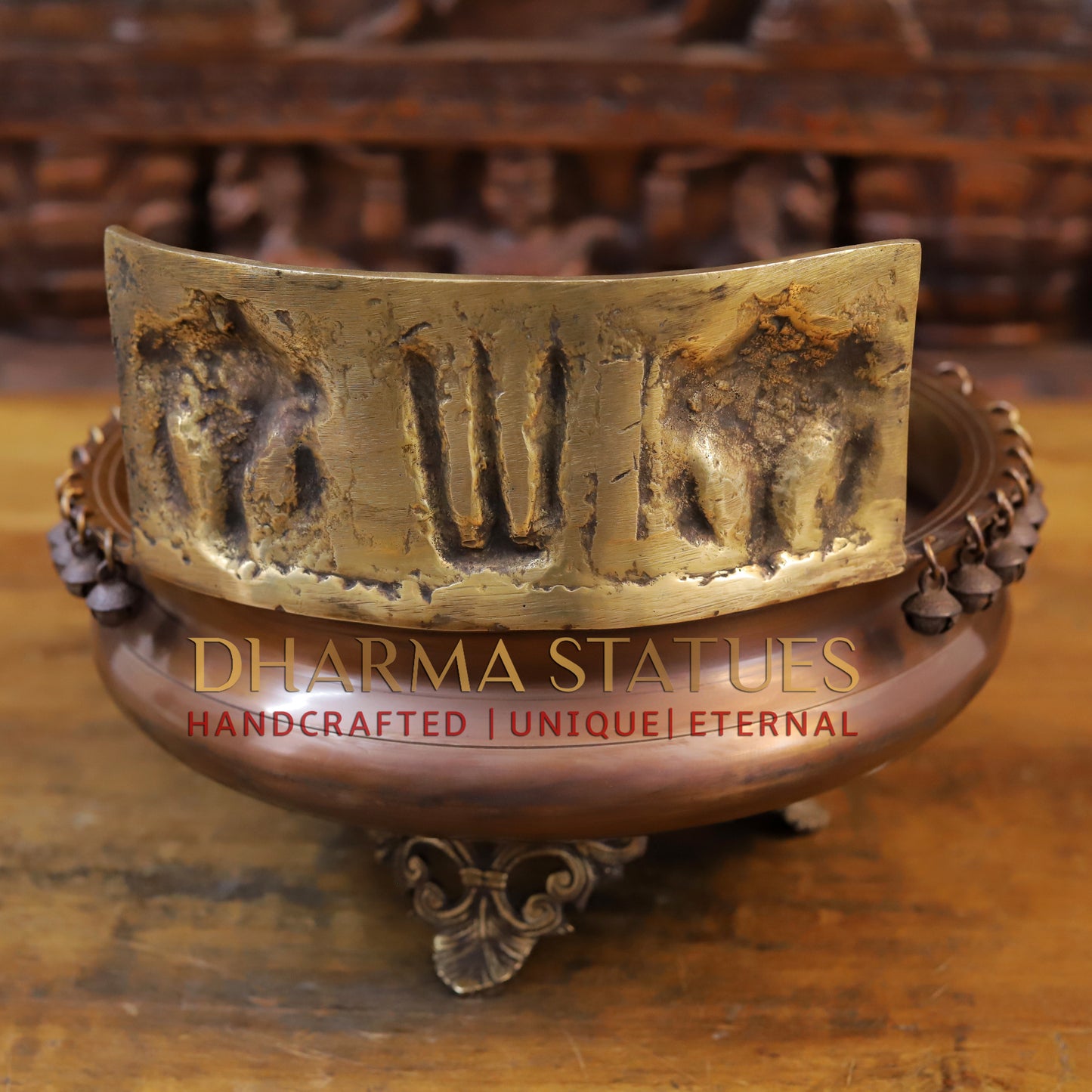 Brass Urli, Copper & Golden Finish, 9.5"