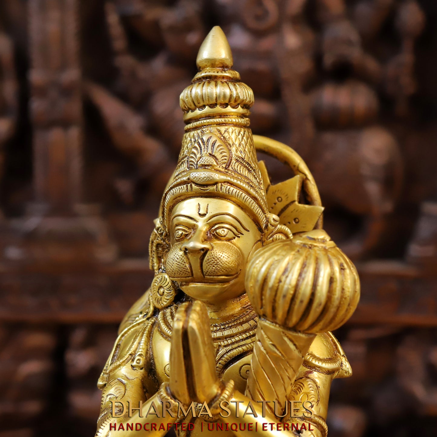 Brass Ram Darbar, God Ram, Laxman, Hanuman & Sita, Fine Gold Finish, 23"