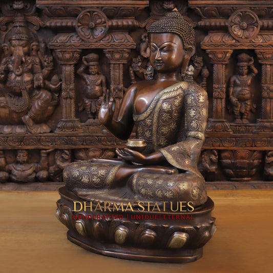 Brass Buddha Idol 21"