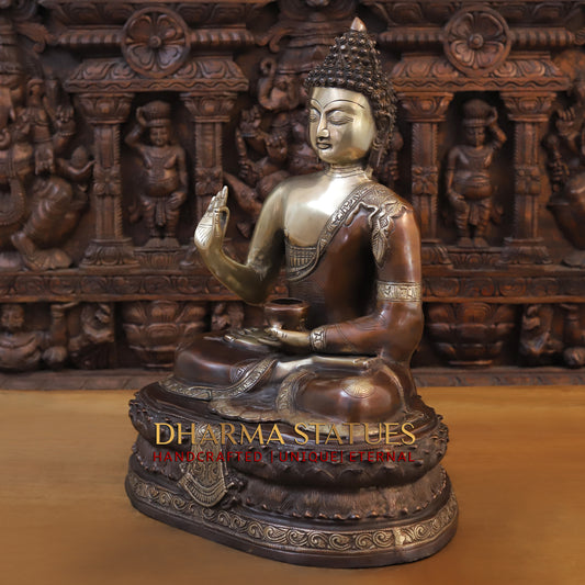 Brass Buddha Idol 21"