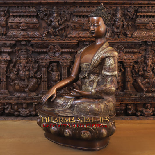 Brass Buddha Idol 33"