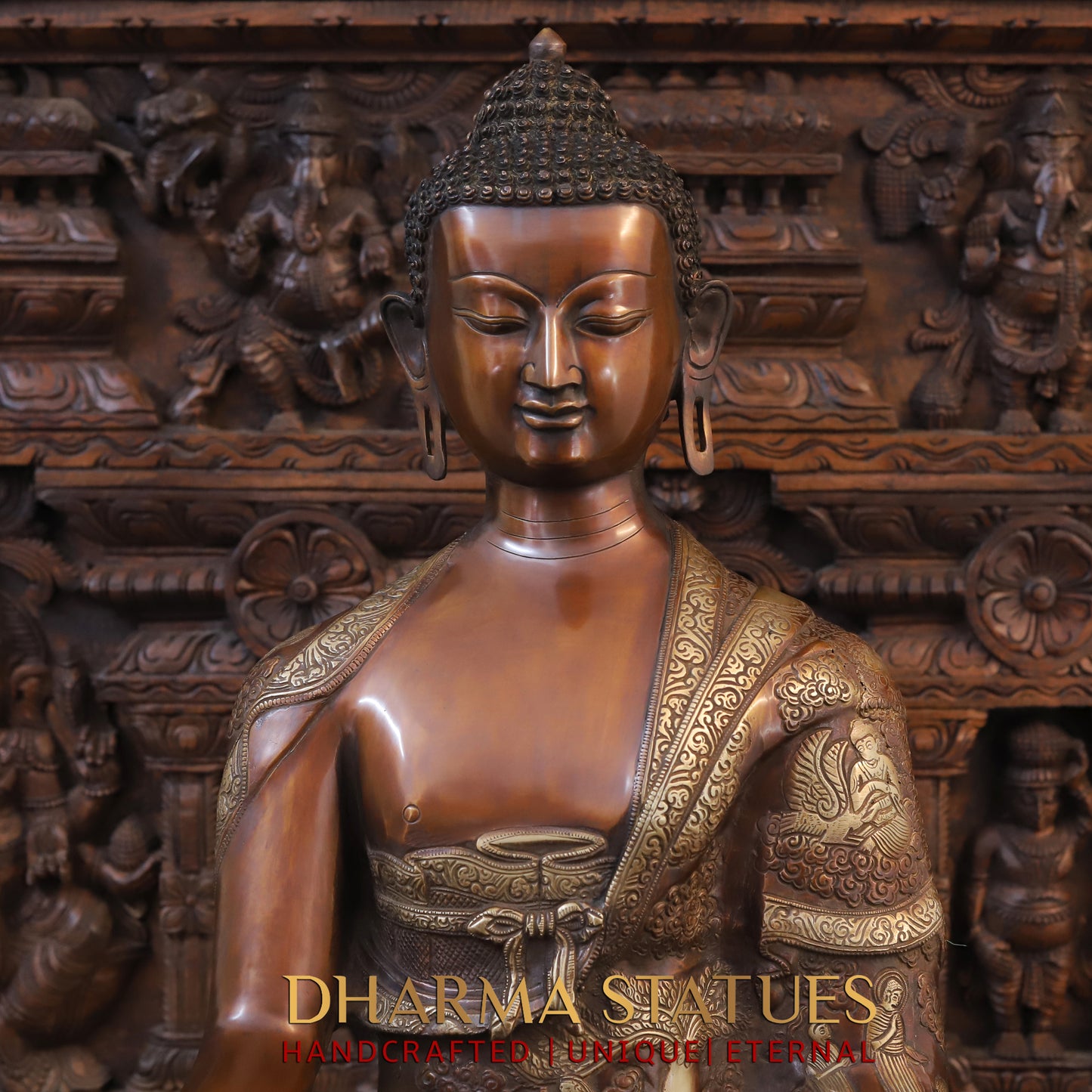 Brass Buddha Idol 33"