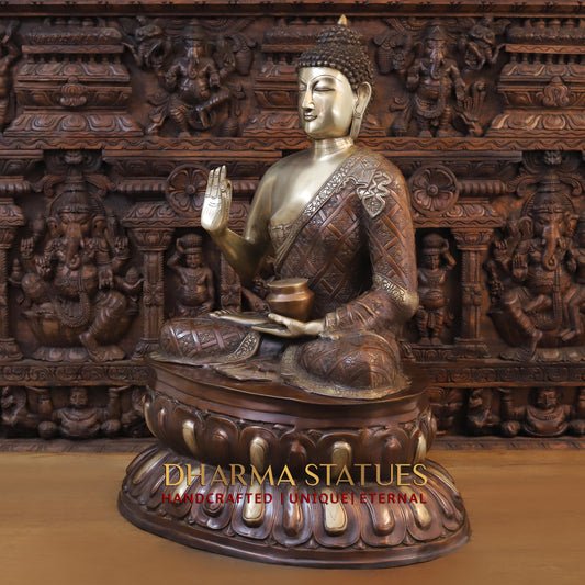 Brass Buddha Idol 33"