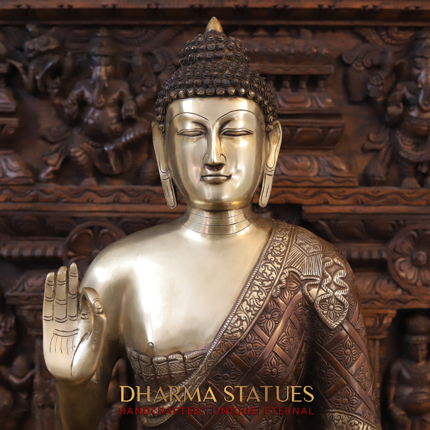 Brass Buddha Idol 33"