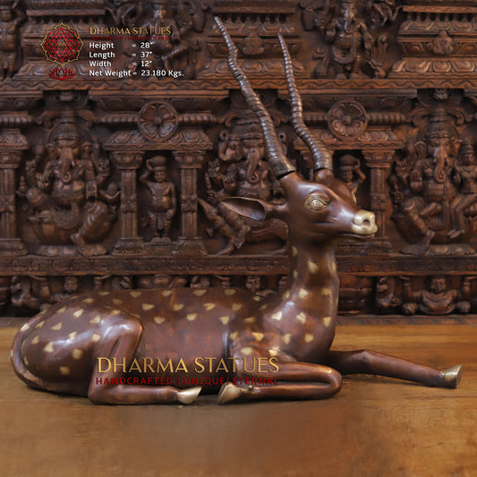 Brass Deer Idol, Copper Finish 28"