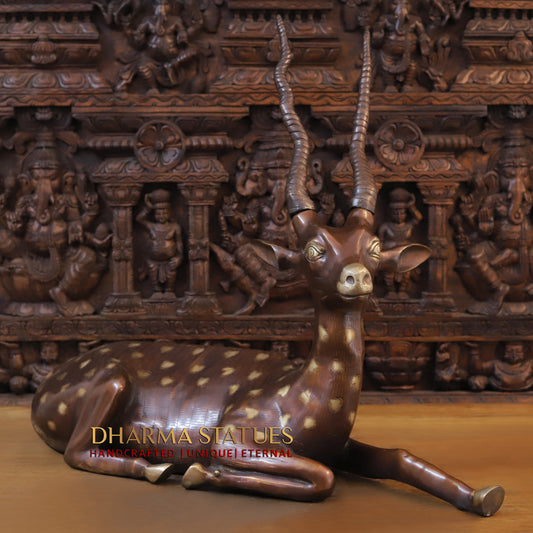 Brass Deer Idol, Copper Finish 28"