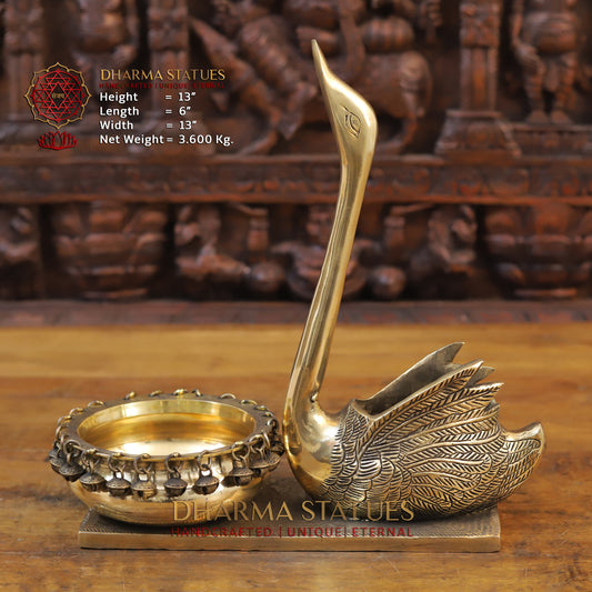 Brass Swarn Urli, Golden Finish, 13"