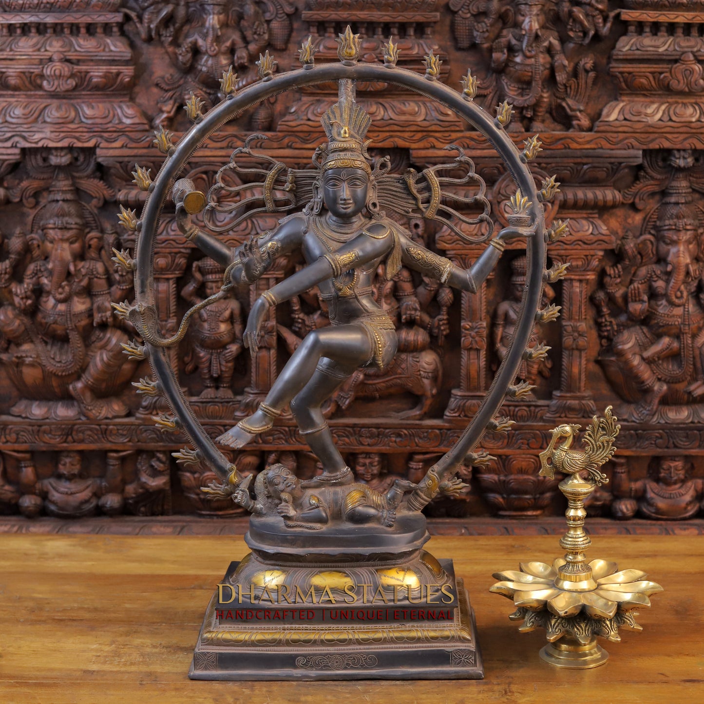 Brass Nataraja, Dancing Shiva, Copper Finish, 31"
