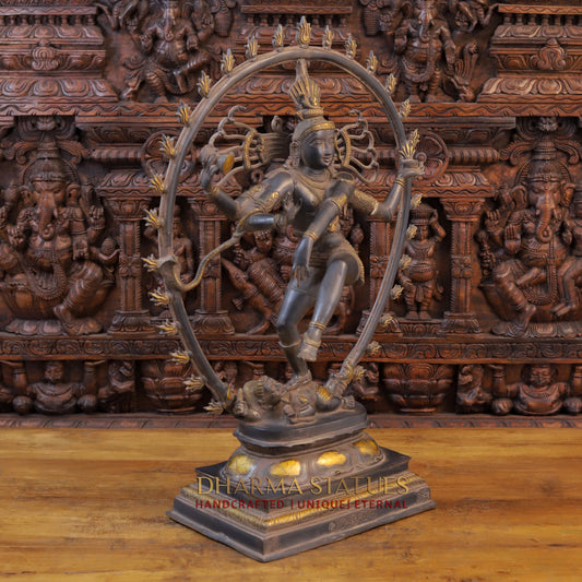 Brass Nataraja, Dancing Shiva, Copper Finish, 31"