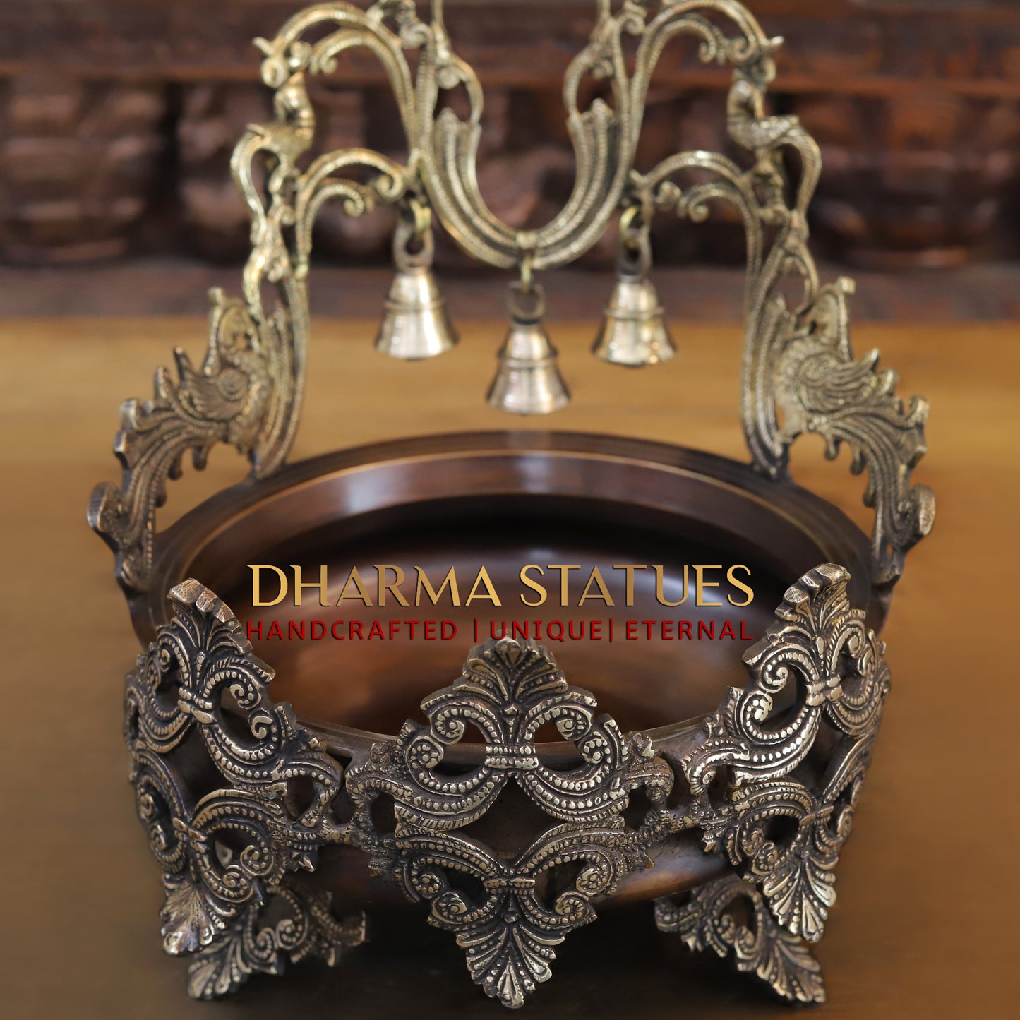 Brass Urli, Golden & Copper Finish, 12"