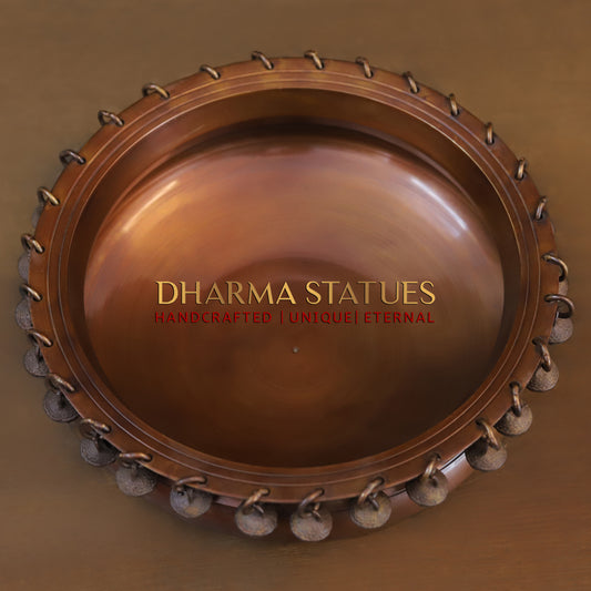 Brass Urli with Bells, Copper Finish, 4"