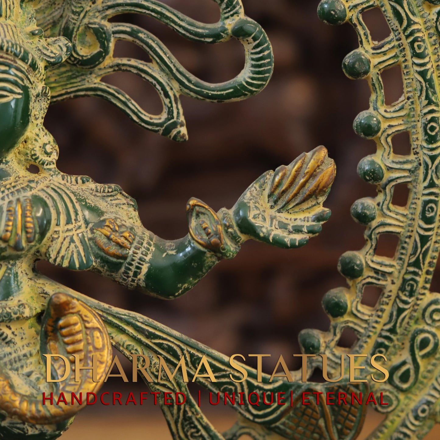 Brass Natraj Statue, Fine Green Patina, 20"