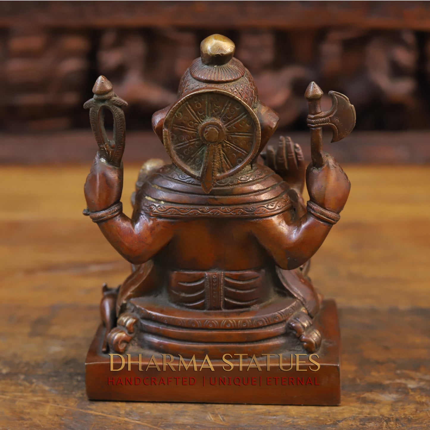 Brass Ganesh Statue, fine Copper Finish 7.5"