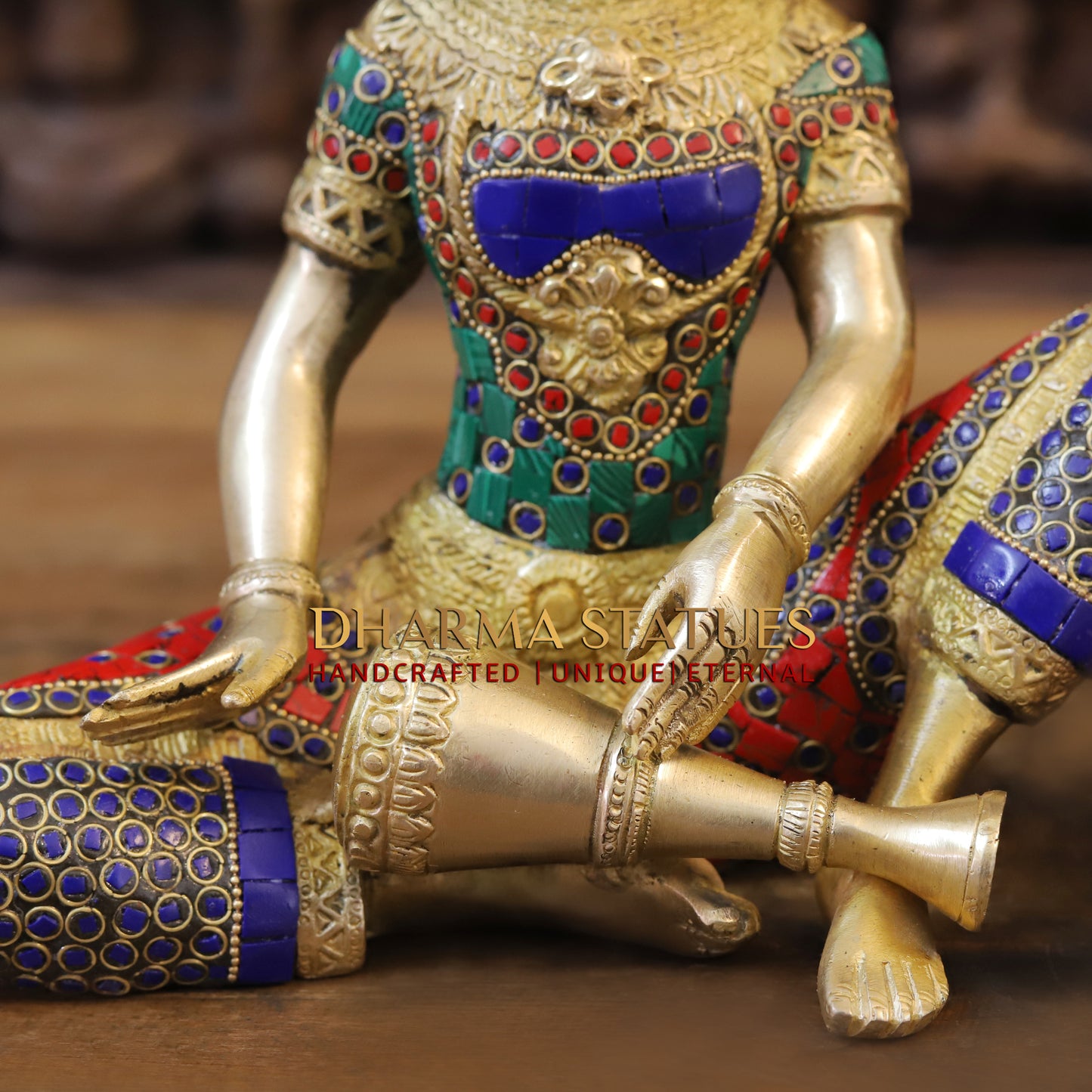 Brass Jalsa Thai Mystical Musicians, Golden & Stonework, 12"