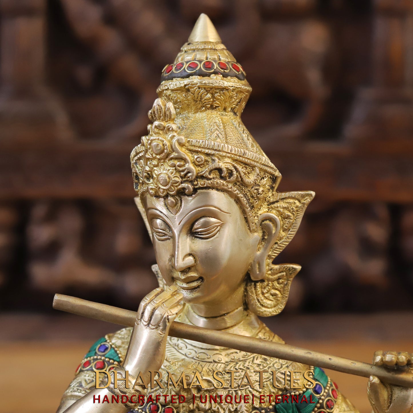 Brass Jalsa Thai Mystical Musicians, Golden & Stonework, 12"