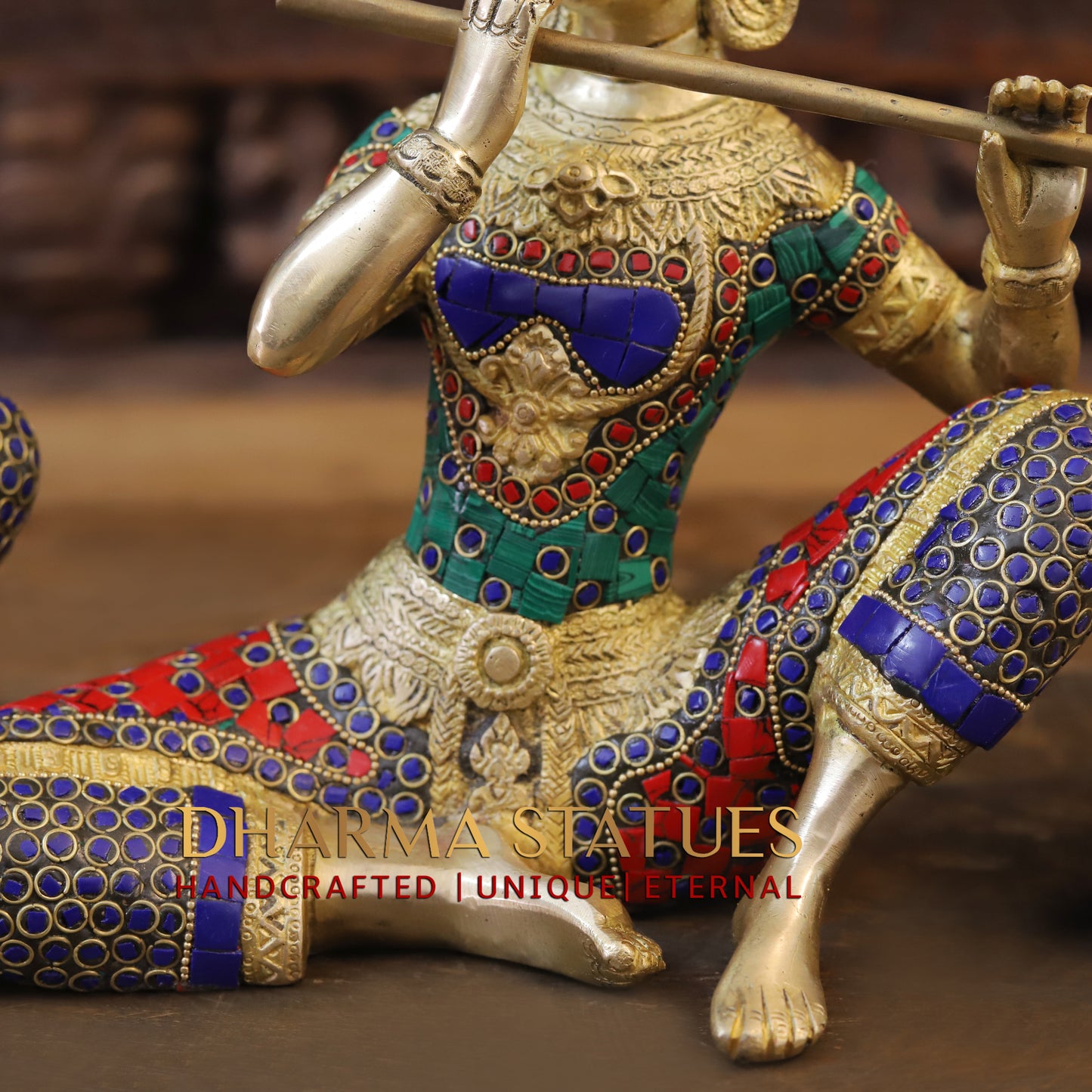 Brass Jalsa Thai Mystical Musicians, Golden & Stonework, 12"