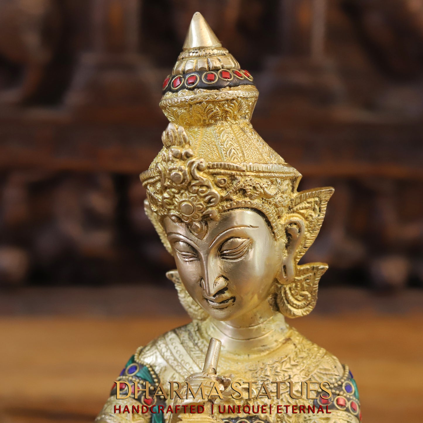 Brass Jalsa Thai Mystical Musicians, Golden & Stonework, 12"
