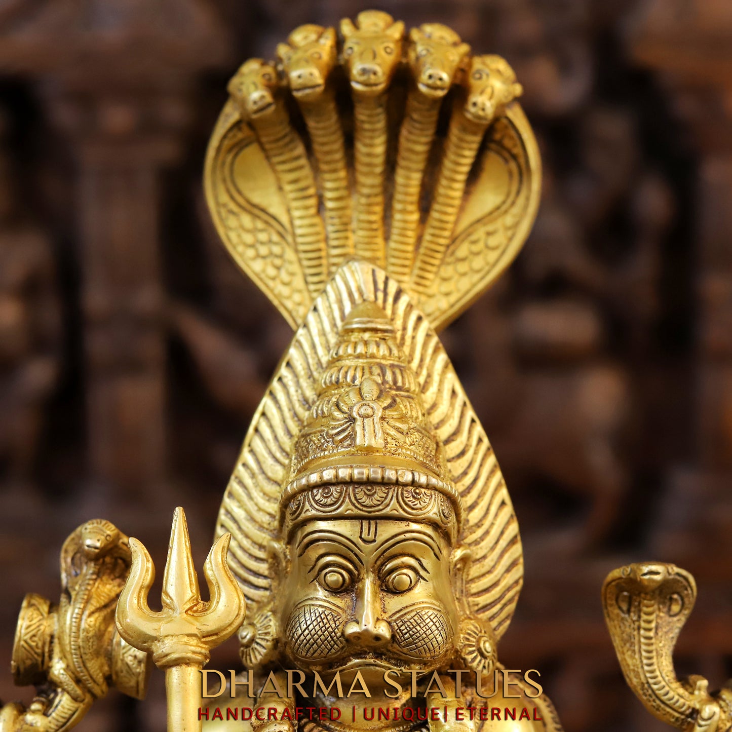 Brass Pratyangira Devi, Fine Golden Finish, 19"