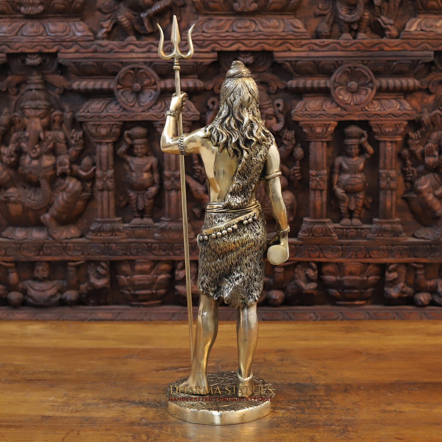Brass Shiva Standing, Golden Finish, 26"
